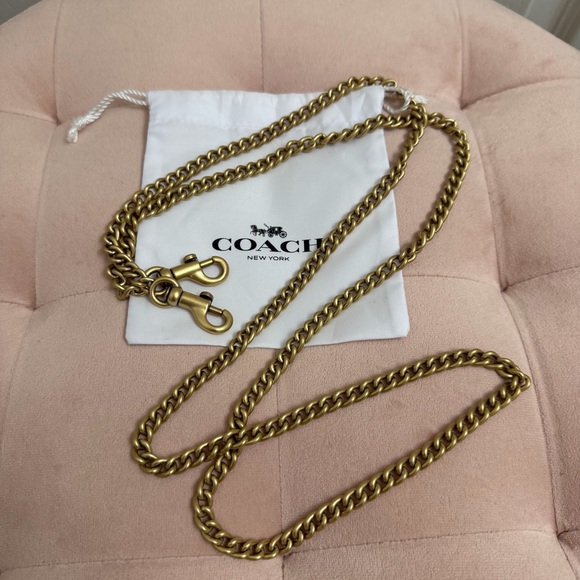 Coach Brass Gold Skinny Chain Crossbody Strap - Picture 2 of 5